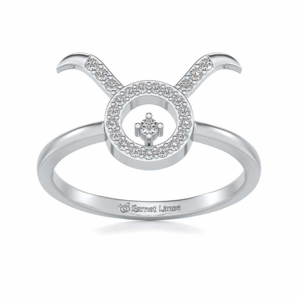 Taurus Silver Ring - White Gold - Image 2