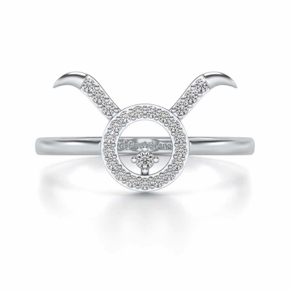 Taurus Silver Ring - White Gold - Image 5