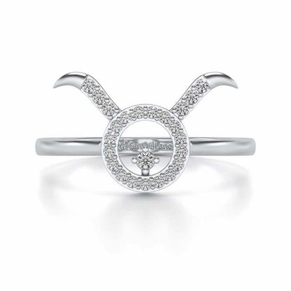 Taurus Silver Ring - White Gold - Image 5
