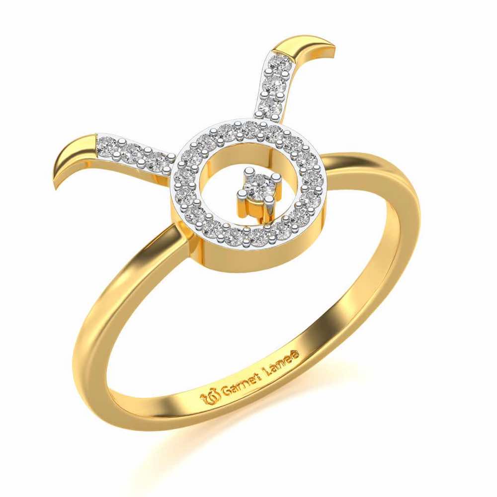 Taurus Silver Ring - Yellow Gold - Image 1