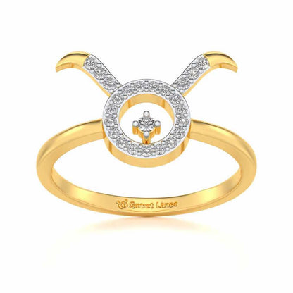 Taurus Silver Ring - Yellow Gold - Image 2