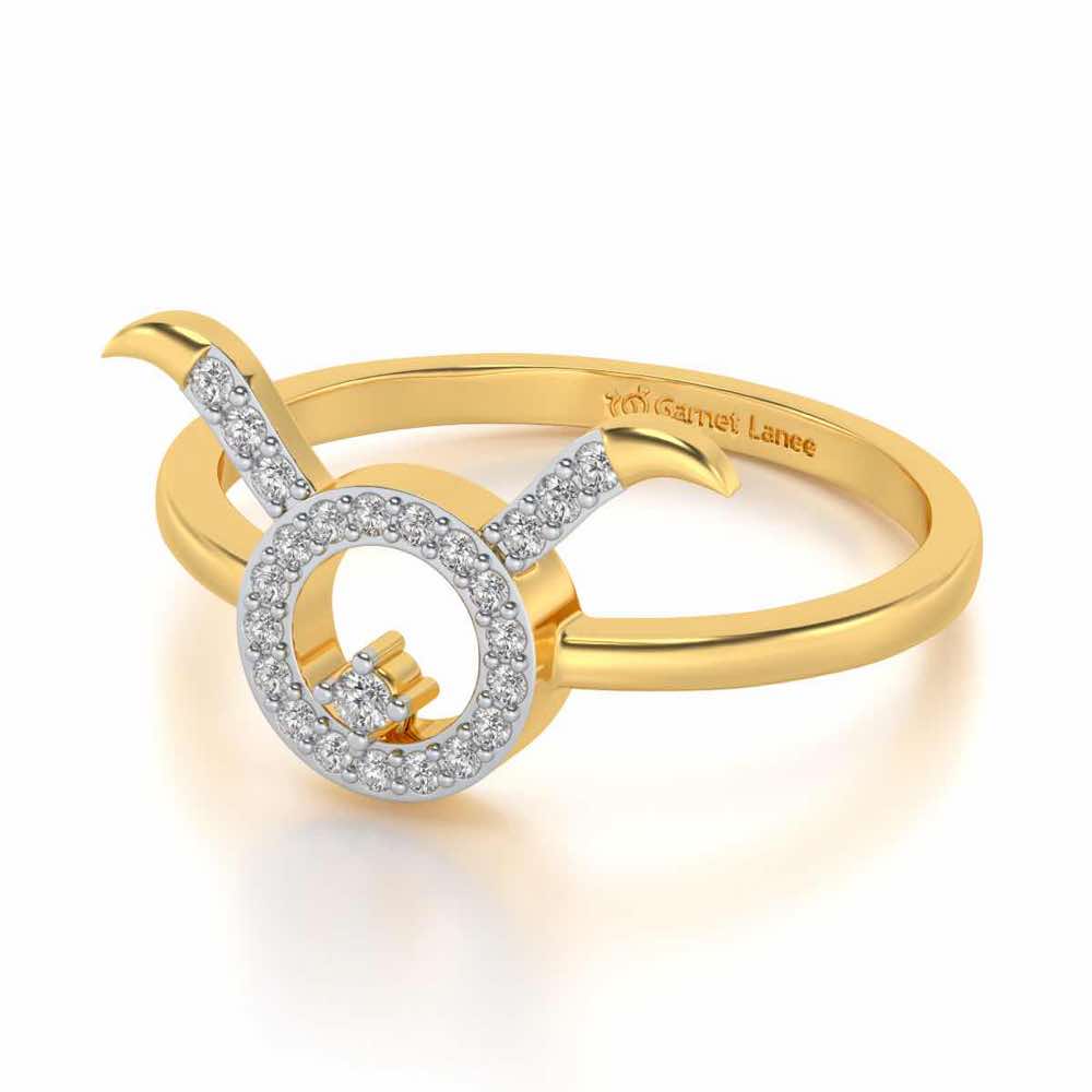 Taurus Silver Ring - Yellow Gold - Image 3