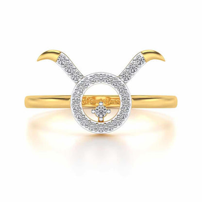 Taurus Silver Ring - Yellow Gold - Image 5