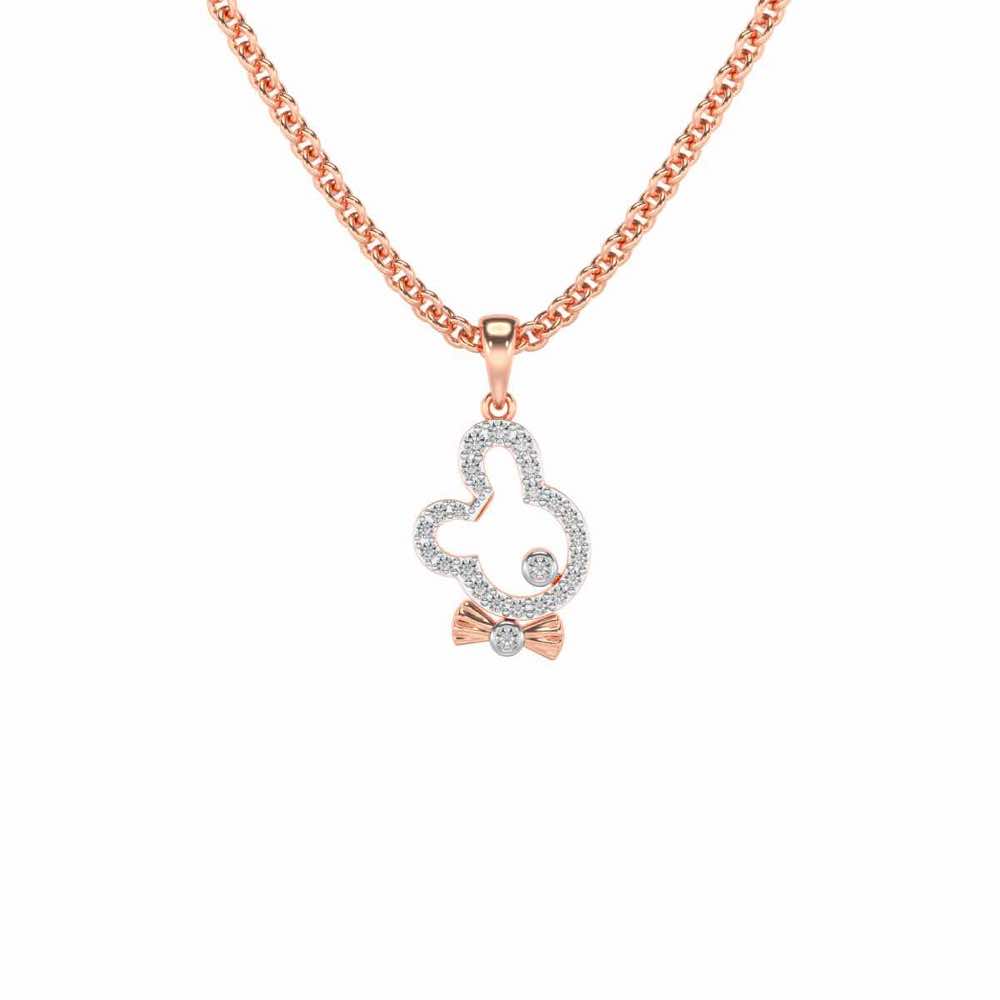 Teddy Buddy Silver Pendant - Rose Gold - Image 2