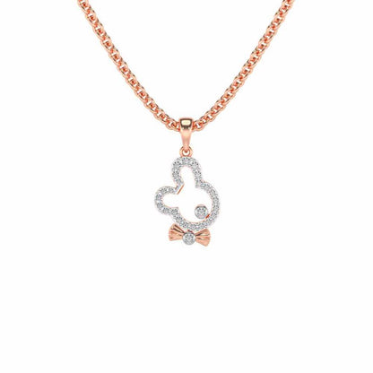 Teddy Buddy Silver Pendant - Rose Gold - Image 2
