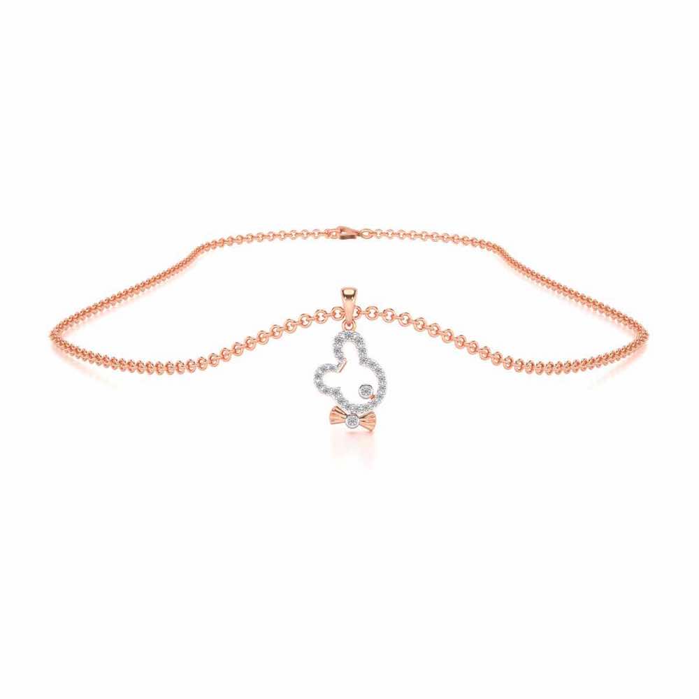 Teddy Buddy Silver Pendant - Rose Gold - Image 3