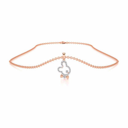 Teddy Buddy Silver Pendant - Rose Gold - Image 3
