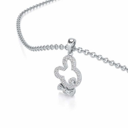 Teddy Buddy Silver Pendant - White Gold - Image 1