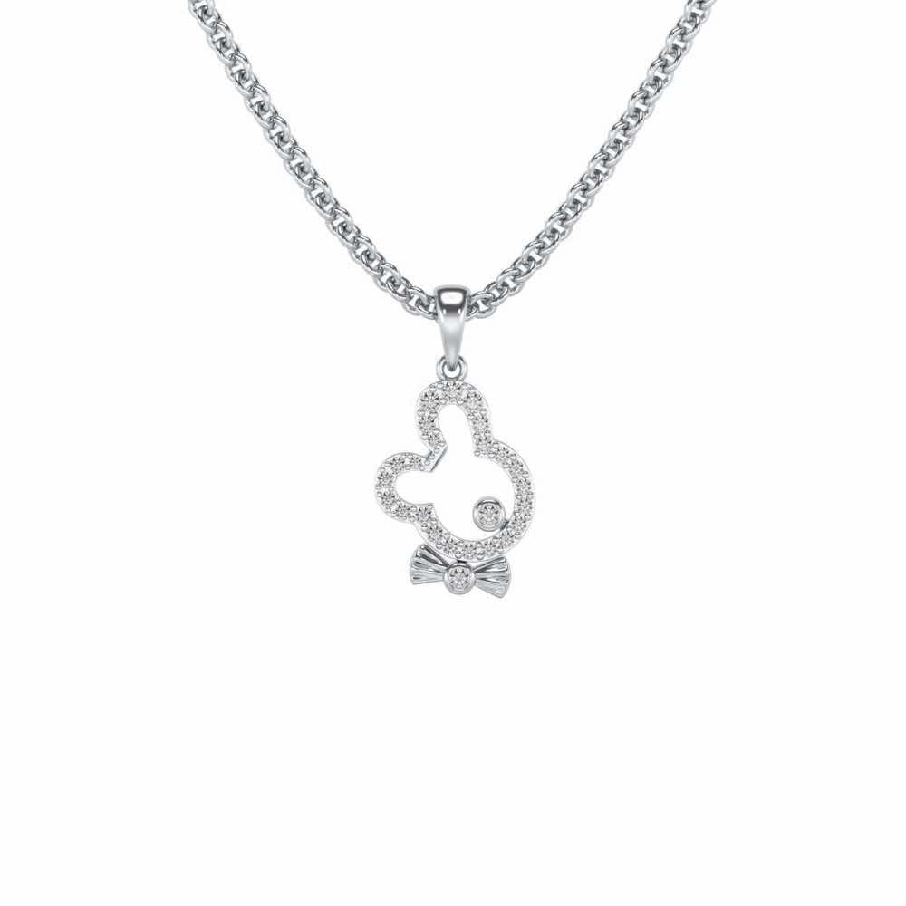 Teddy Buddy Silver Pendant - White Gold - Image 2