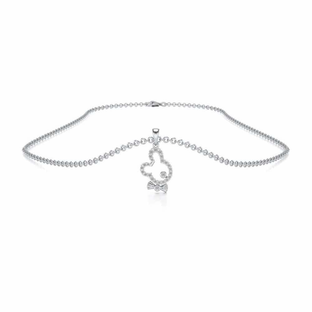 Teddy Buddy Silver Pendant - White Gold - Image 3