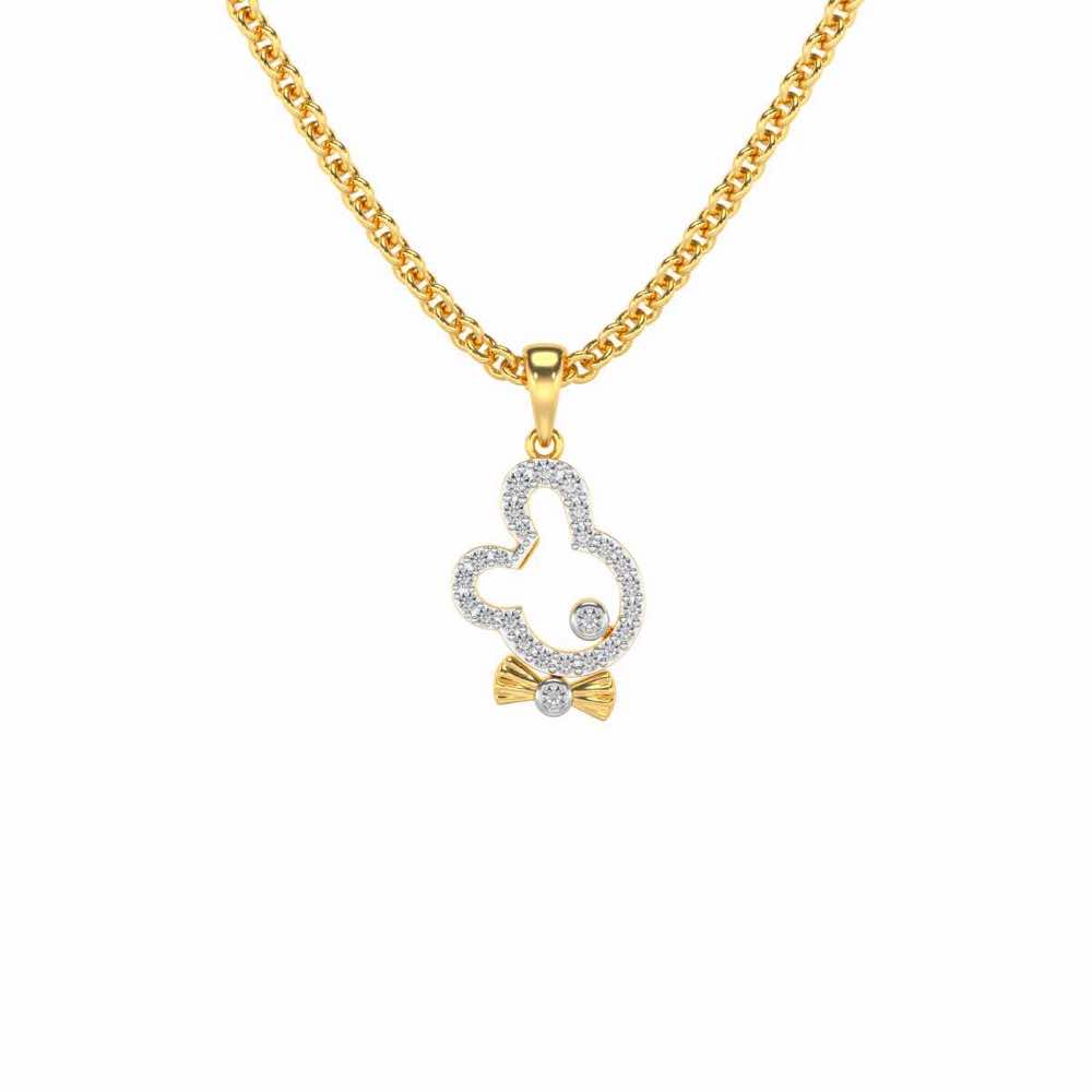 Teddy Buddy Silver Pendant - Yellow Gold - Image 2