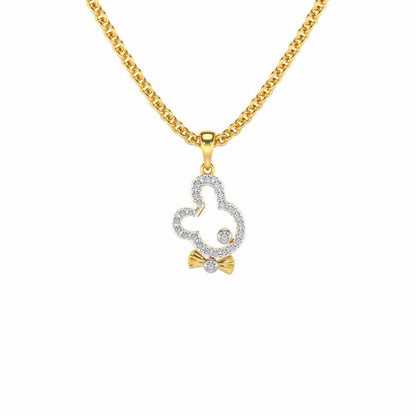 Teddy Buddy Silver Pendant - Yellow Gold - Image 2