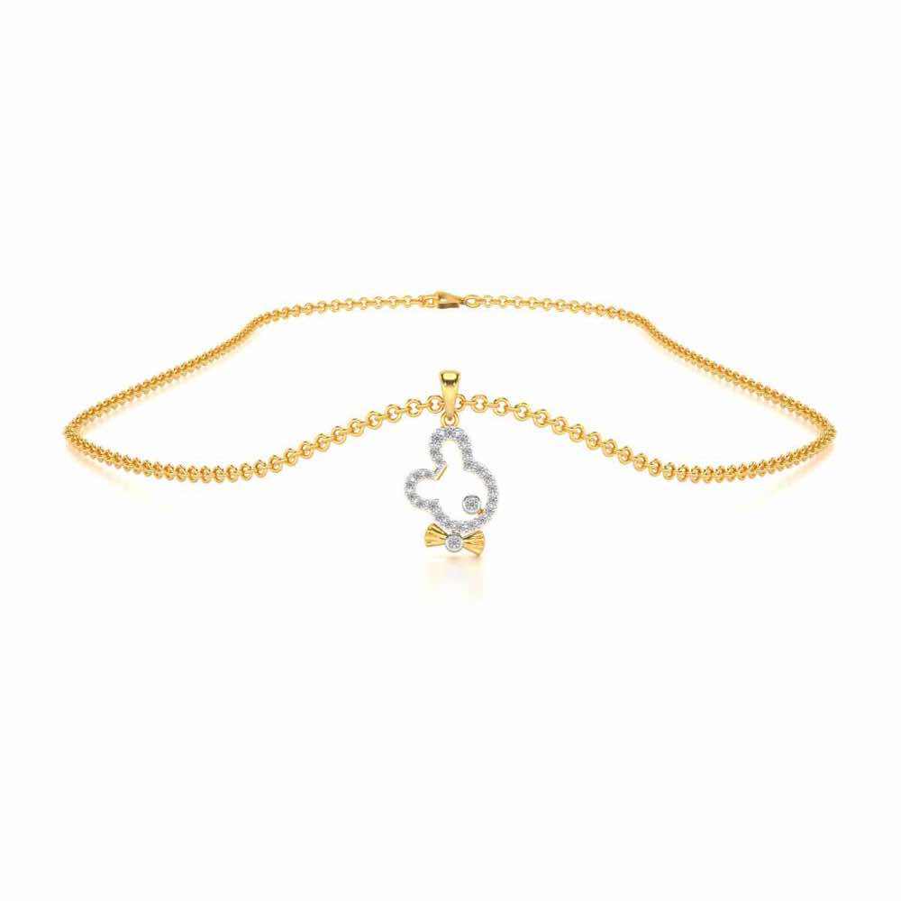 Teddy Buddy Silver Pendant - Yellow Gold - Image 3