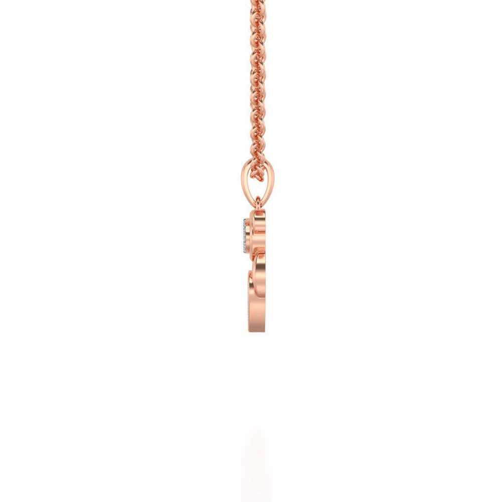 Teddy Heart Silver Pendant - Rose Gold - Image 3