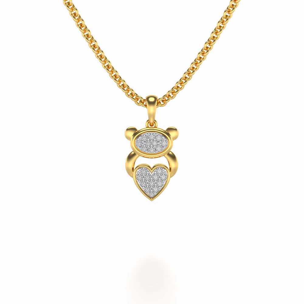 Teddy Heart Silver Pendant