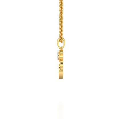Teddy Heart Silver Pendant - Yellow Gold - Image 3