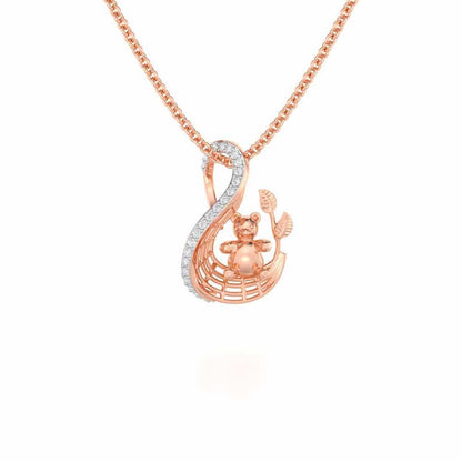 Teddy Sweet Silver Pendant - Rose Gold - Image 1