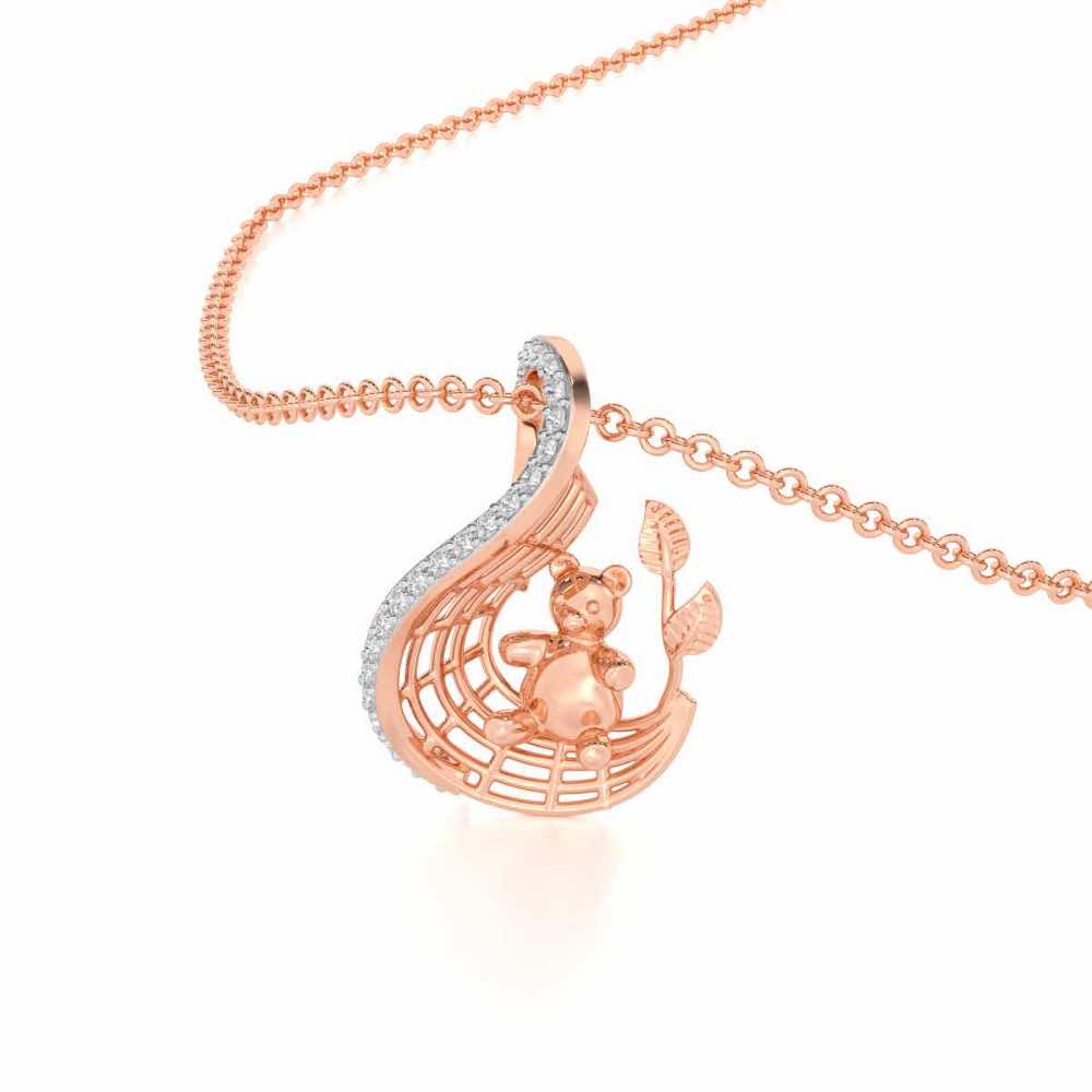Teddy Sweet Silver Pendant - Rose Gold - Image 2