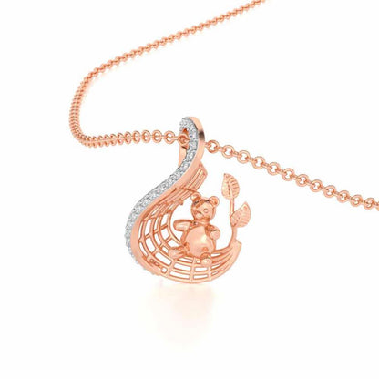 Teddy Sweet Silver Pendant - Rose Gold - Image 2