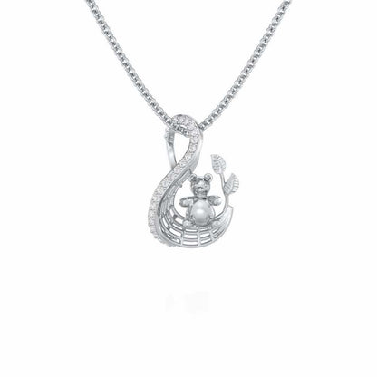 Teddy Sweet Silver Pendant - White Gold - Image 1
