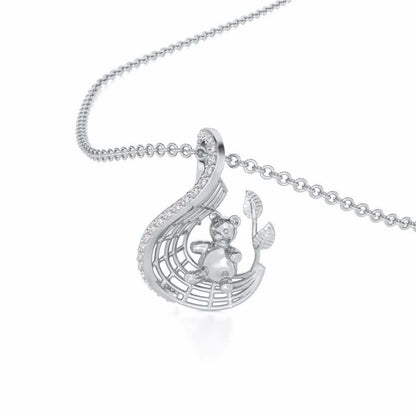 Teddy Sweet Silver Pendant - White Gold - Image 2