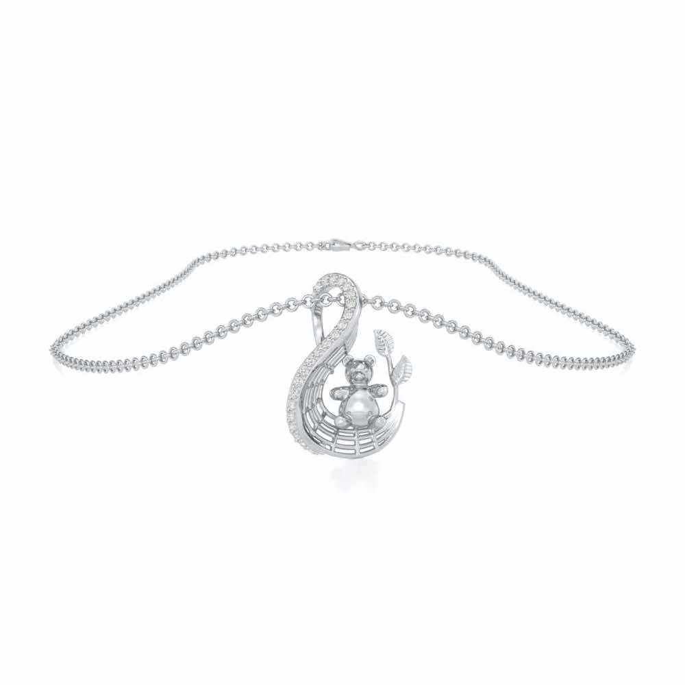 Teddy Sweet Silver Pendant - White Gold - Image 3