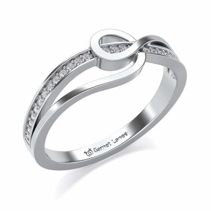 Tethered To Shine Silver Ring - White Gold - Image 1