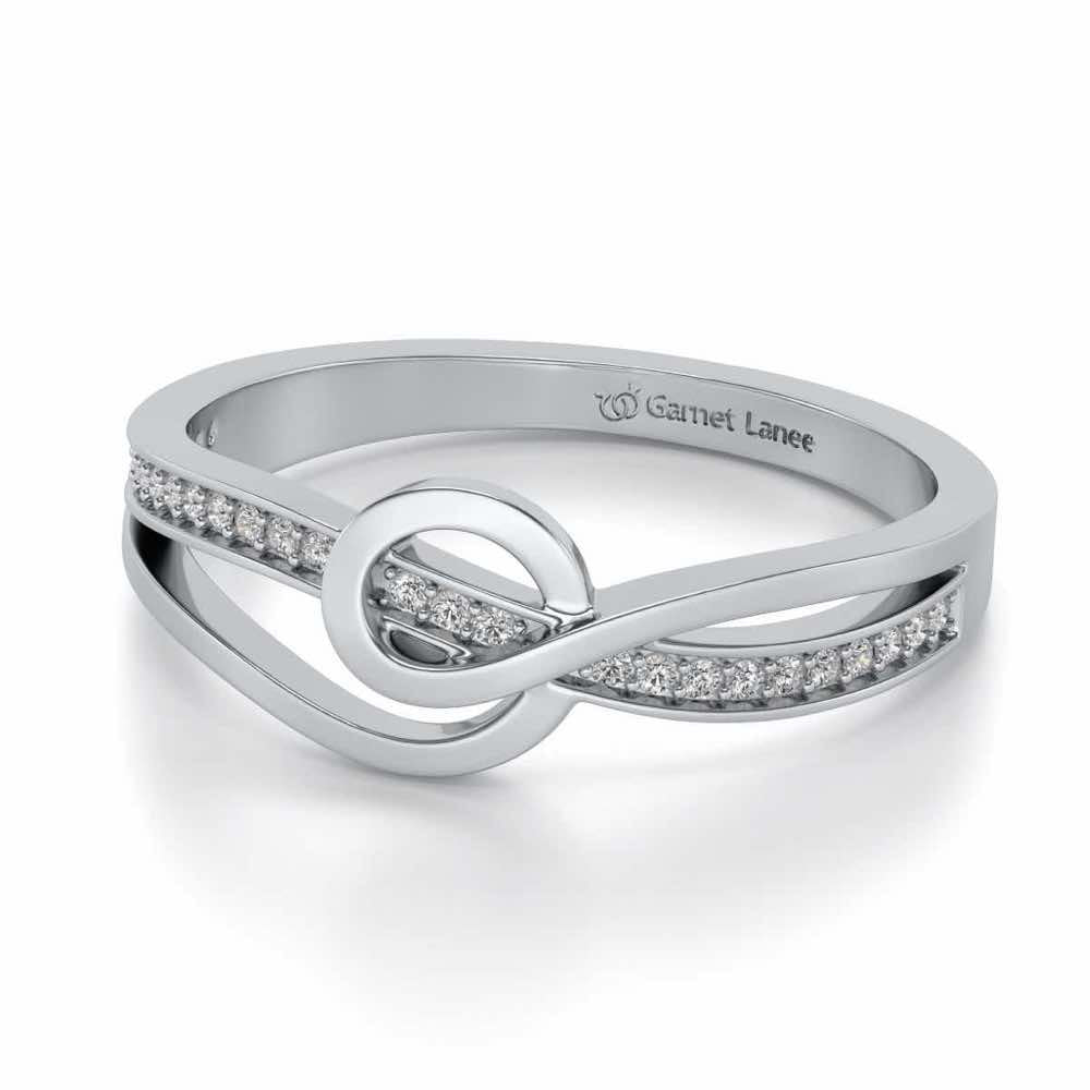 Tethered To Shine Silver Ring - White Gold - Image 2