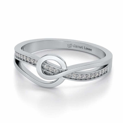 Tethered To Shine Silver Ring - White Gold - Image 2