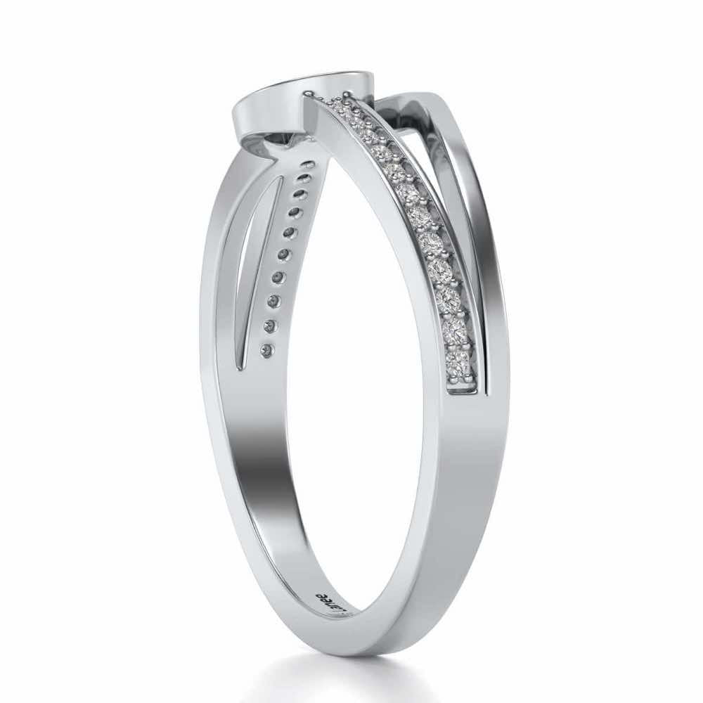 Tethered To Shine Silver Ring - White Gold - Image 3