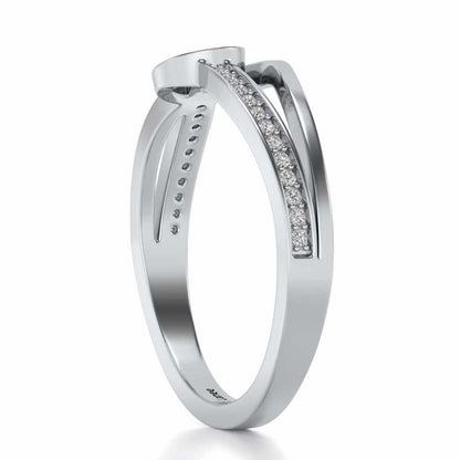 Tethered To Shine Silver Ring - White Gold - Image 3