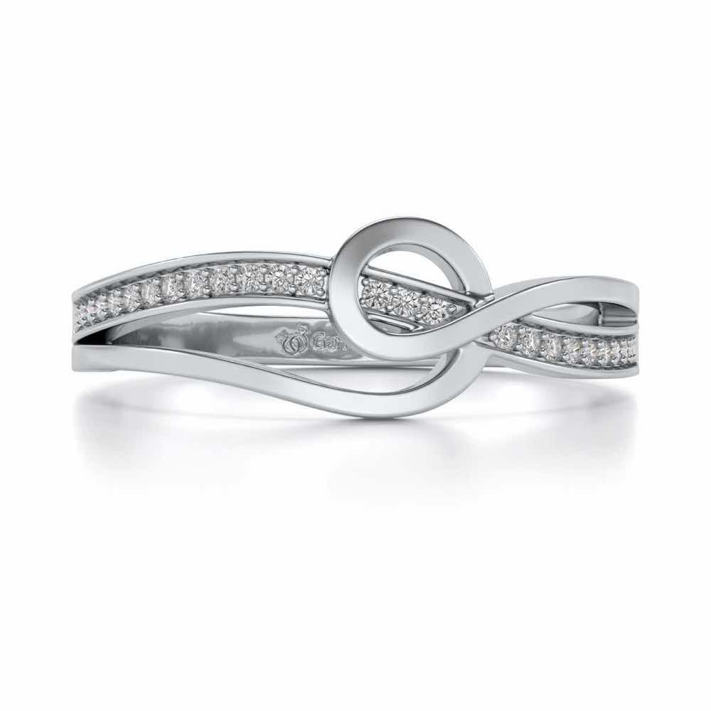 Tethered To Shine Silver Ring - White Gold - Image 4