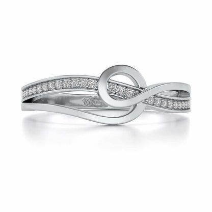 Tethered To Shine Silver Ring - White Gold - Image 4