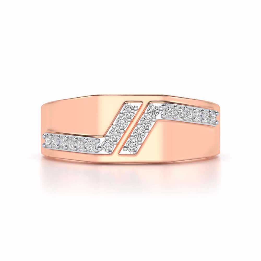 Tetris Silver Ring For Men - Rose Gold - Image 4