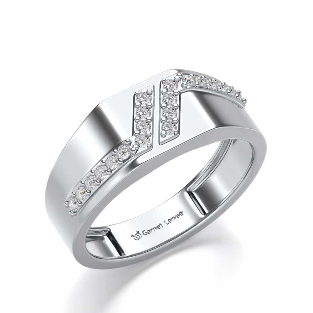 Tetris Silver Ring For Men - White Gold - Image 1