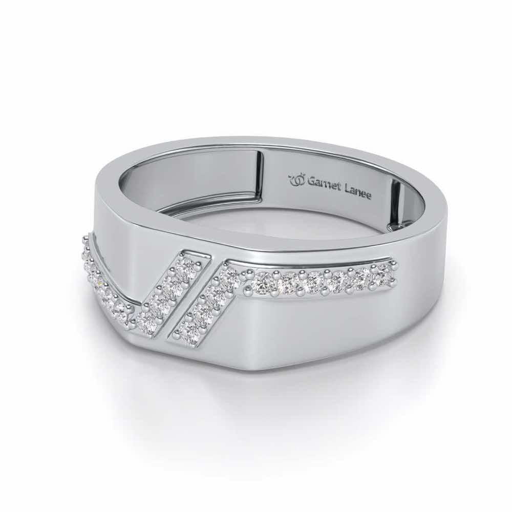 Tetris Silver Ring For Men - White Gold - Image 2