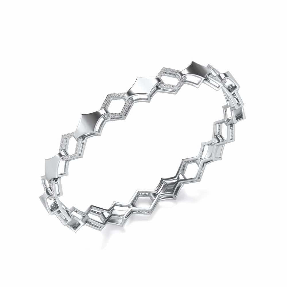The Beats Silver Bangles - White Gold - Image 1