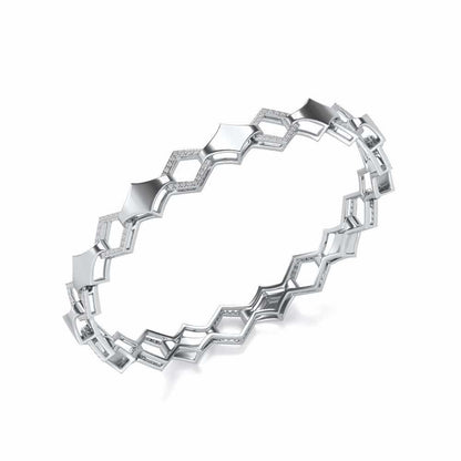 The Beats Silver Bangles - White Gold - Image 1