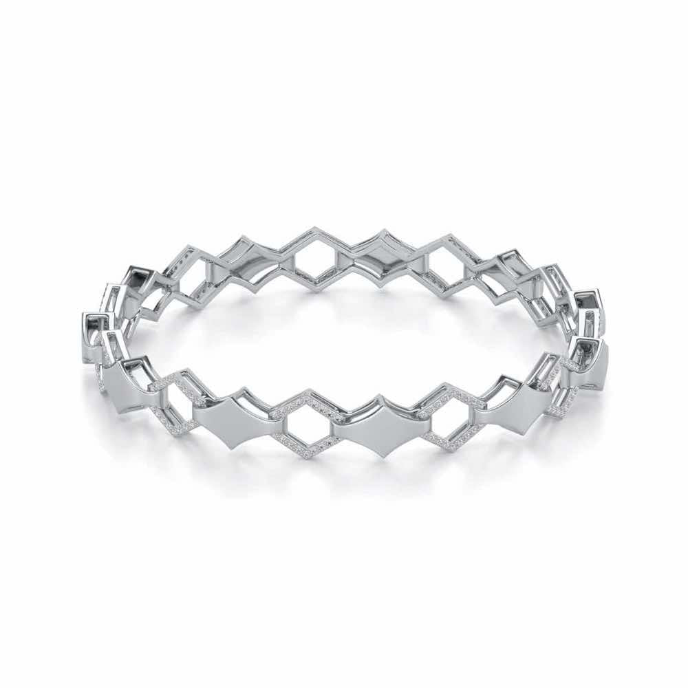 The Beats Silver Bangles - White Gold - Image 2