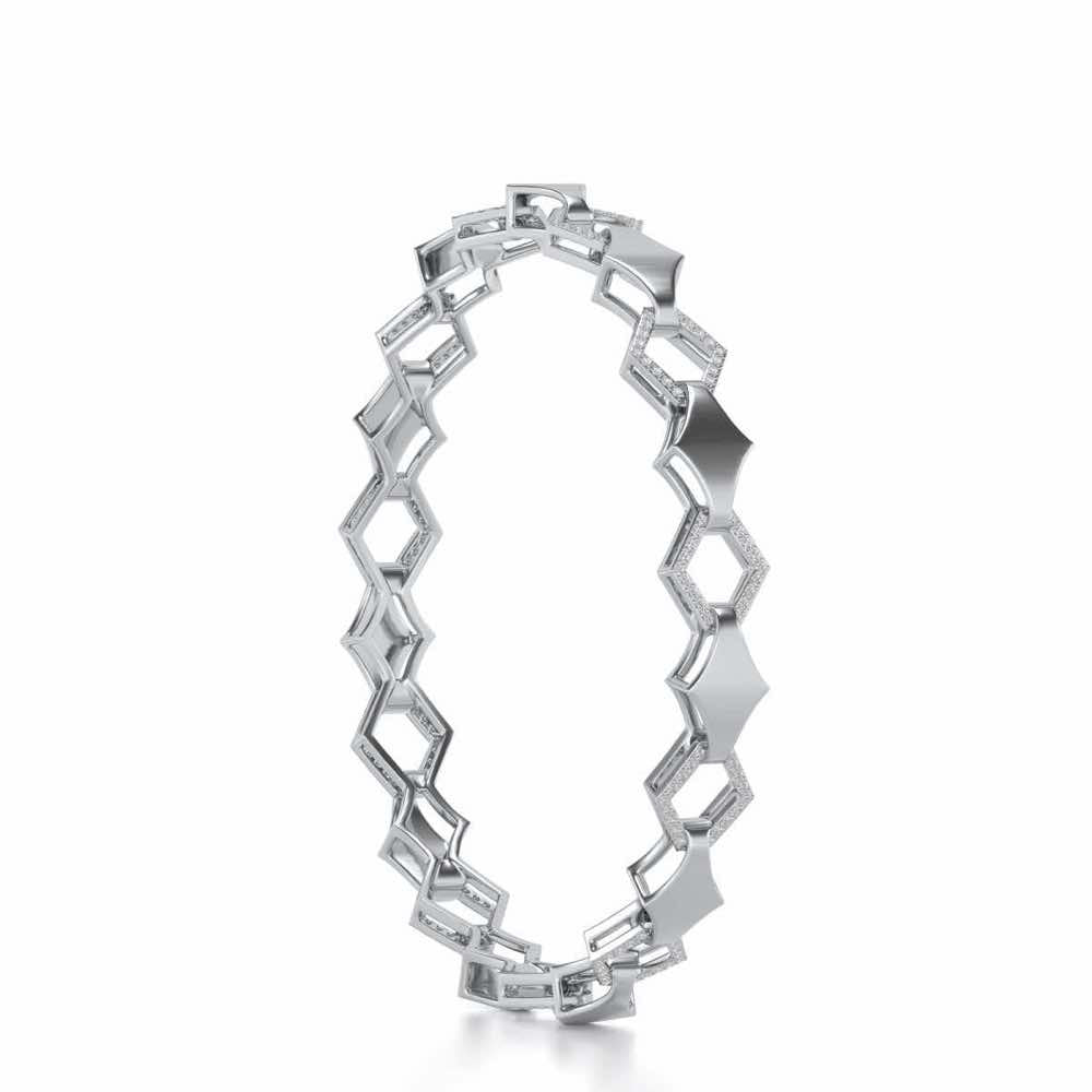 The Beats Silver Bangles - White Gold - Image 3