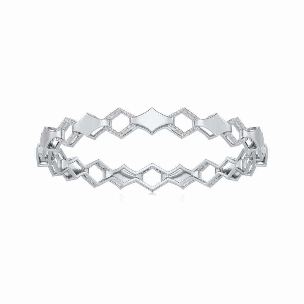The Beats Silver Bangles - White Gold - Image 4