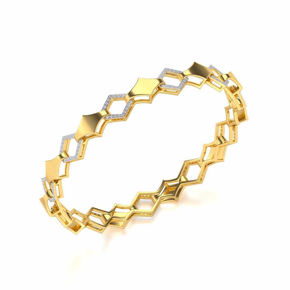 The Beats Silver Bangles - Yellow Gold - Image 1