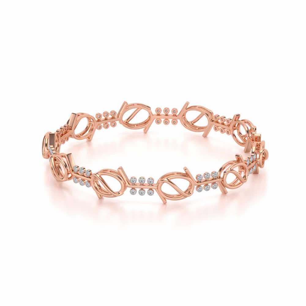 The Circuit Silver Bangles - Rose Gold - Image 2