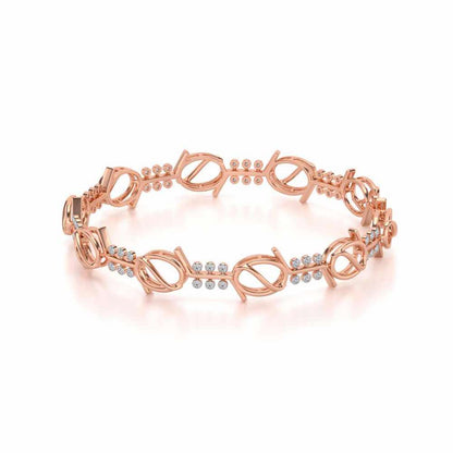 The Circuit Silver Bangles - Rose Gold - Image 2