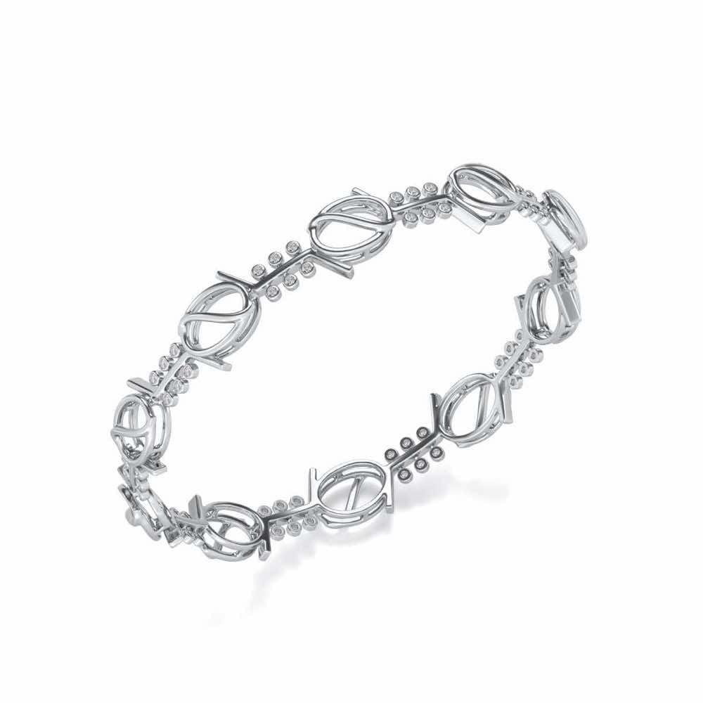 The Circuit Silver Bangles - White Gold - Image 1