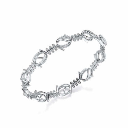 The Circuit Silver Bangles - White Gold - Image 1