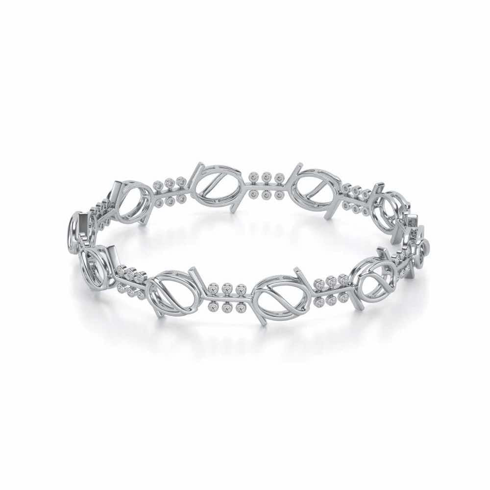 The Circuit Silver Bangles - White Gold - Image 2