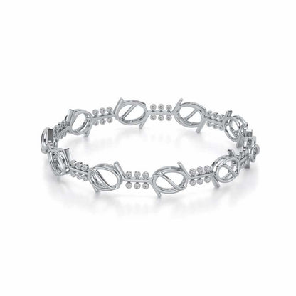 The Circuit Silver Bangles - White Gold - Image 2
