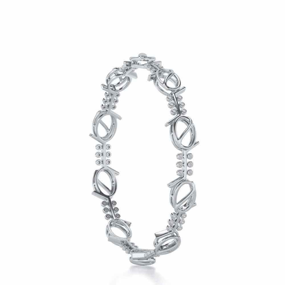 The Circuit Silver Bangles - White Gold - Image 3