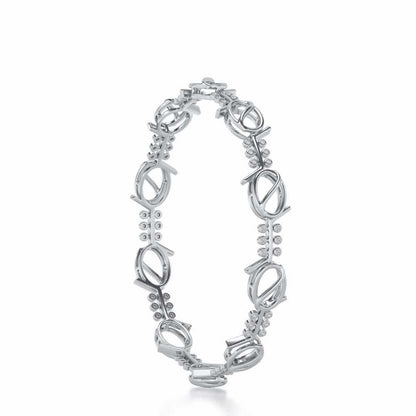 The Circuit Silver Bangles - White Gold - Image 3